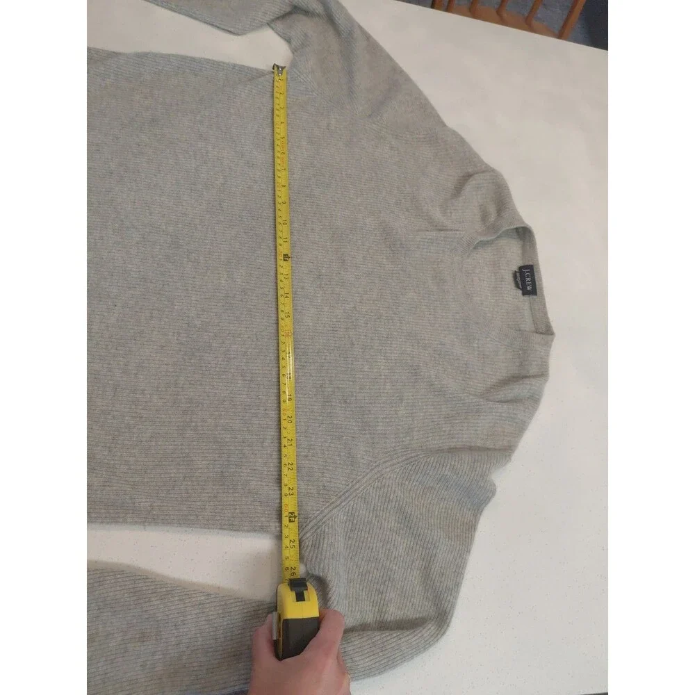 J Crew Sweater Men's XL light gray 2 Ply Italian Cashmere Crew neck